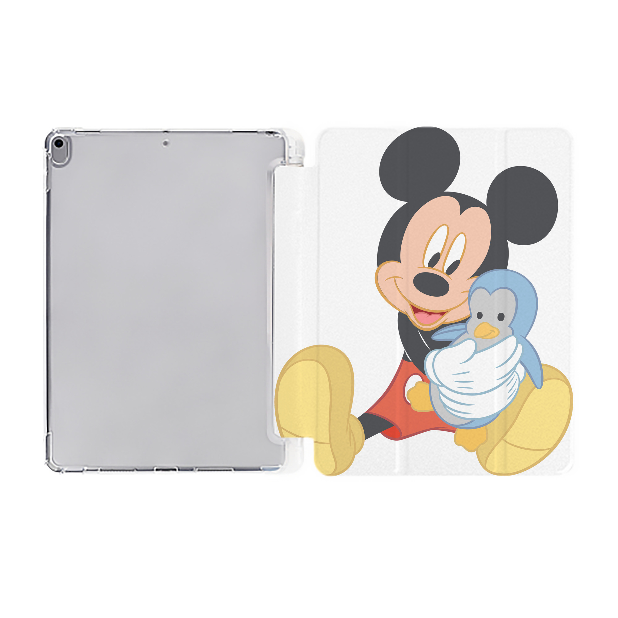 （画像用） ミッキーマウス Mickey Mouse IPad ケース ペン収納付き 三つ折りスタンド PUレザー×シリコン 対応機種9.5/10.5/10.9インチ